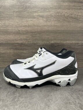 Mizuno 9 Spike Finch 5 Softball Cleats Womens Size 8.5 White Black